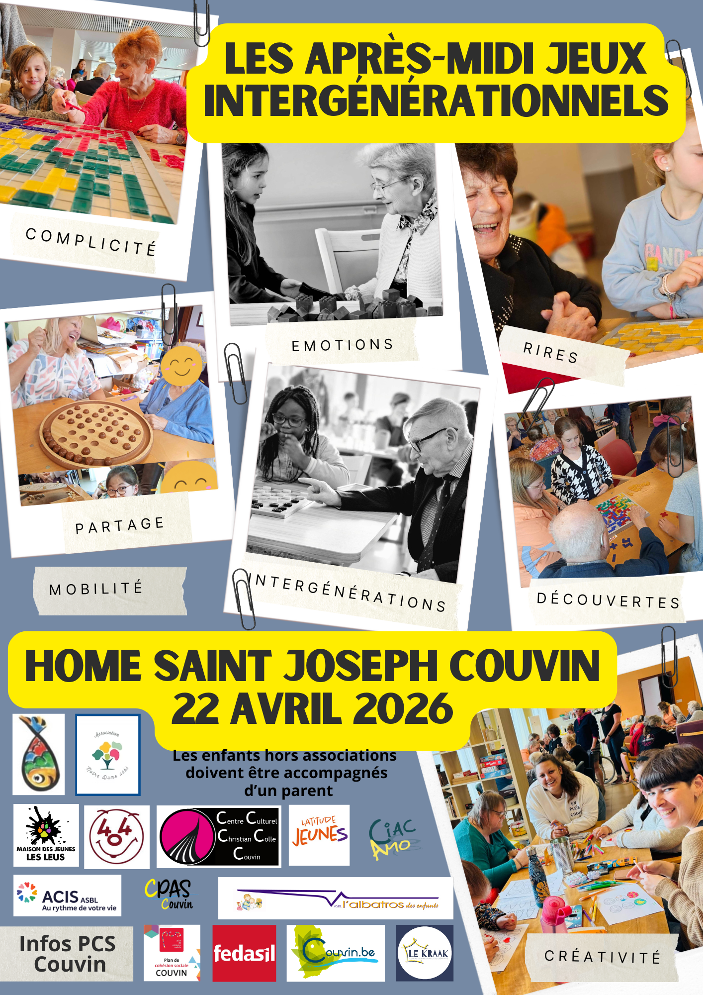 Après-midi jeux de société au Home St Joseph de Couvin avec le collectif jeux interGé