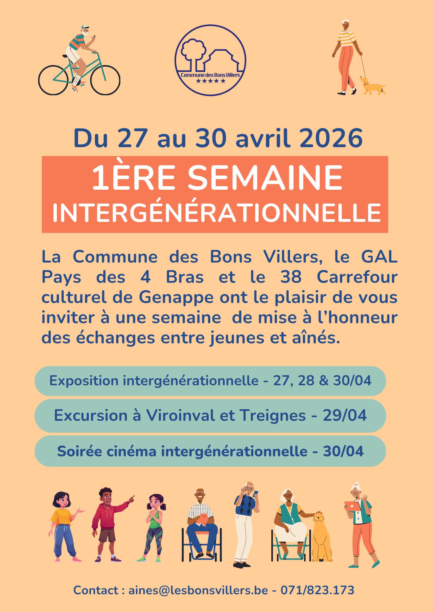 Semaine intergénérationnelle du 27 au 30 avril 2026